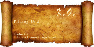 Kling Ond névjegykártya
